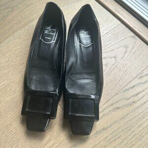 Roger Vivier black buckle ballerina flats